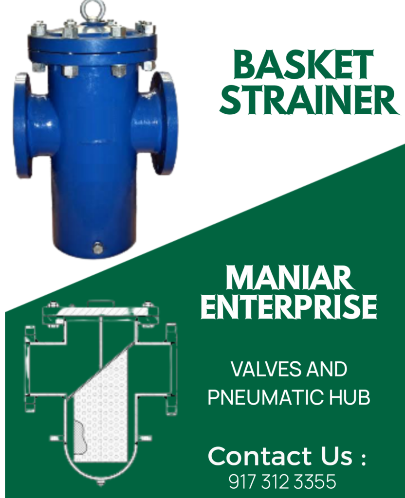  Industrial basket strainers with technical diagram