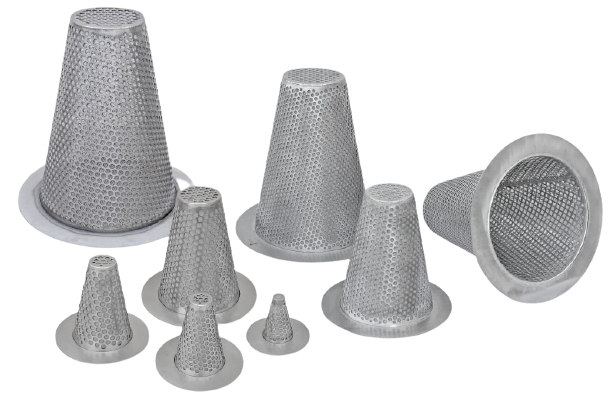 conical strainer with all different sizes 